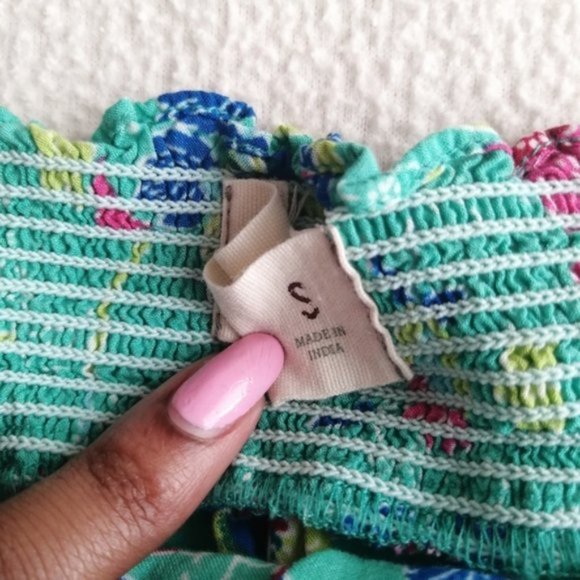 Hollister Green Tropical Floral Tube Top - Picture 3 of 8